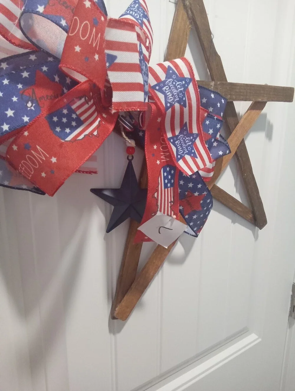 Patriotic Star Door Hanger/Wreath- Hand Crafted...Farmhouse, Rustic, Americana